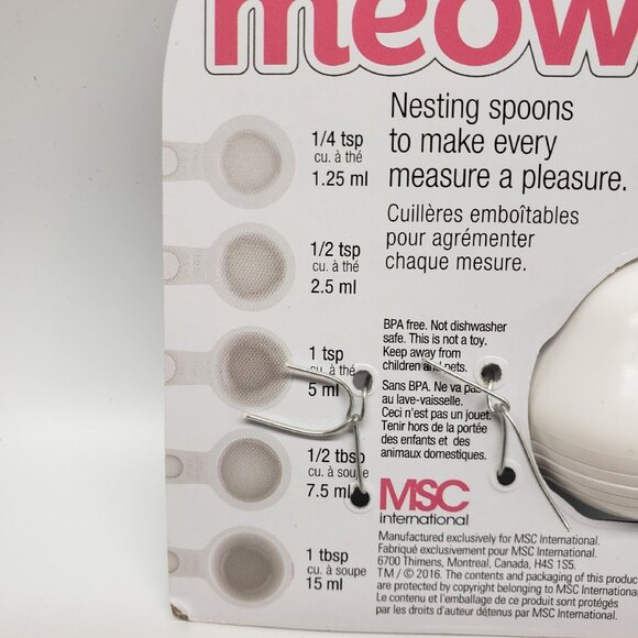 New Joie Cat Measuring Spoon Set Meow 5 Piece White - Picture 6 of 15